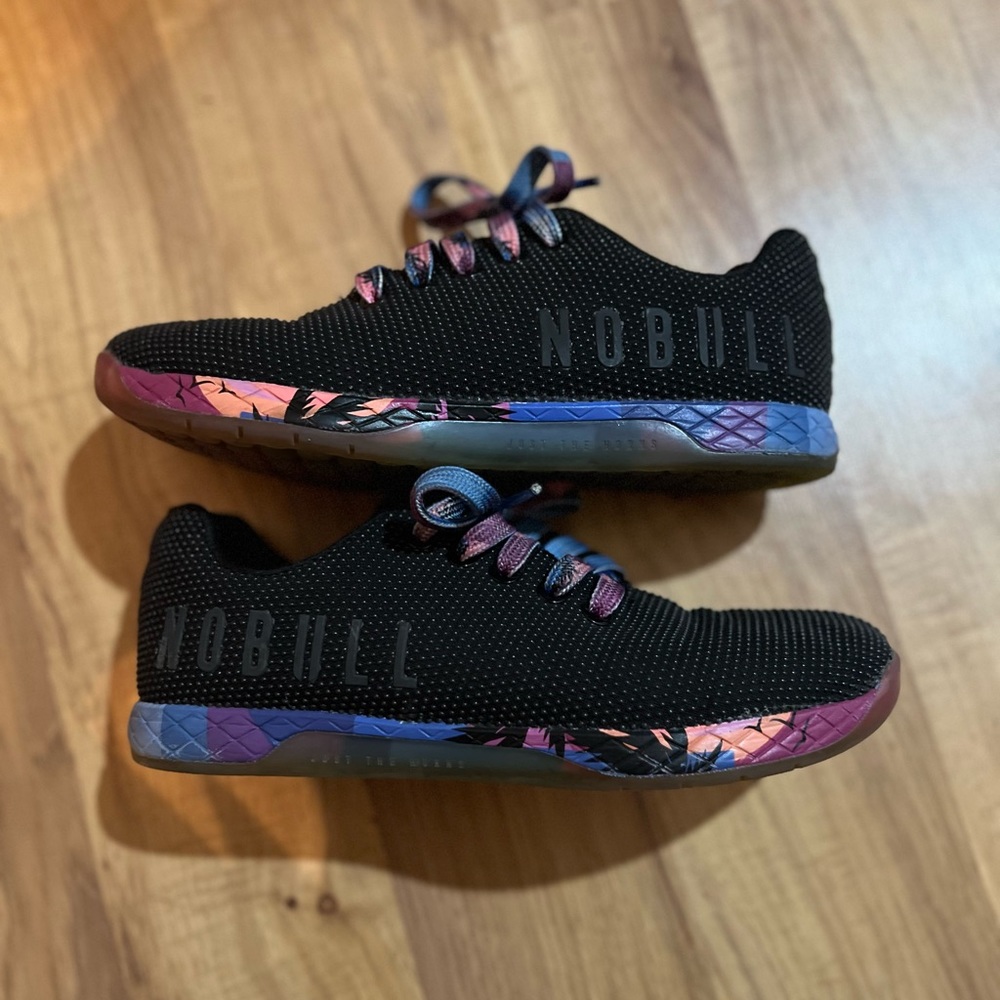 NOBULL Women's Black Athletic Trainer with Rainbow Accent